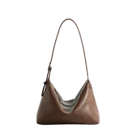 通勤大容量经典真皮斜挎hobo包 复古头层植鞣牛皮休闲单肩腋下包 2