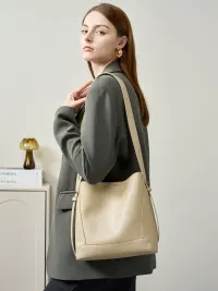 包包女包2025热销新款大容量斜挎包百搭真皮单肩高级感通勤水桶包 5